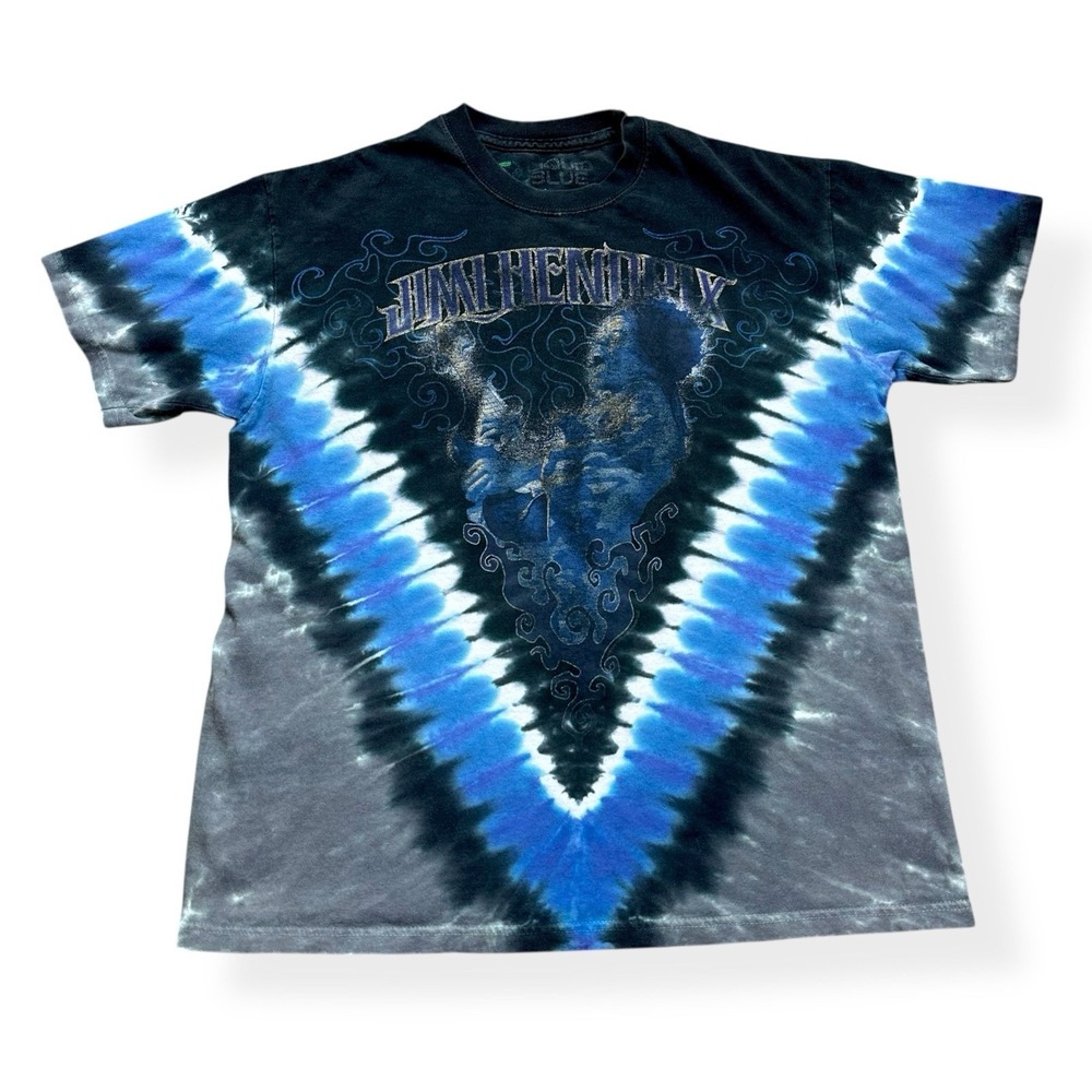 Vintage Liquid Blue JIMI HENDRIX‎ Purple Haze V Tie Dye T Shirt Size Medium
